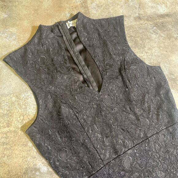 almost famous y2k black v neck collared lace zip up midi dress size small early - Picture 3 of 7